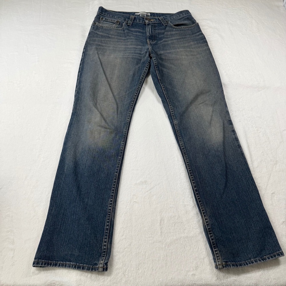 Route 66 Slim Straight‎ Jeans Mens 34x31 Blue Good Medium Wash Denim Whiskered